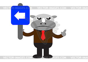 Бизнесмен Rhino - изображение в векторе