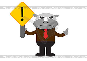 Rhino Businessman - vector clip art