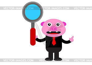 Piggy in business activity - stock vector clipart