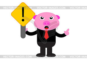 Piggy in business activity - vector clipart