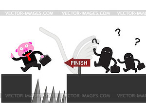 Piggy in business activity - vector clip art