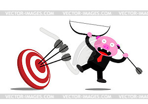 Piggy in business activity - vector image