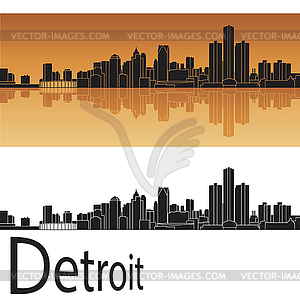 Detroit skyline - vector clipart