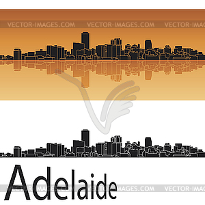 Аделаида небоскребов в оранжевом фоне - векторный графический клипарт