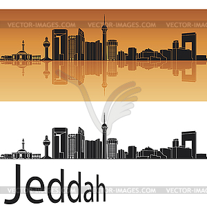 Jeddah skyline - color vector clipart