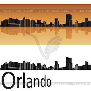 Орландо небоскребов в оранжевом фоне - клипарт в векторе