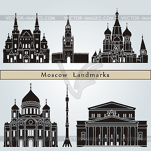 Moscow landmarks and monuments - vector clip art