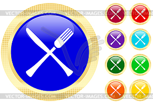 Icon of knife and fork - vector image