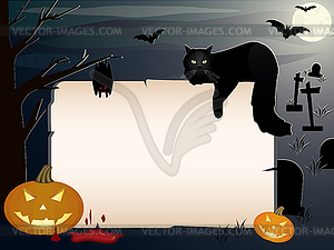 Halloween background with copy space - vector clipart