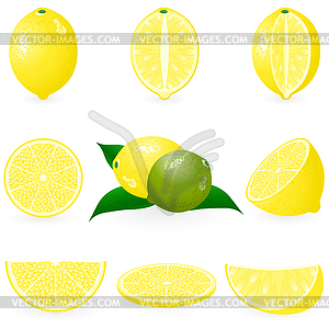 Icon Set Lemon - stock vector clipart