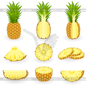 Icon Set Pineapple - vector clipart