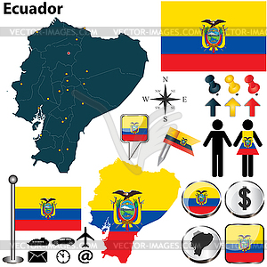 Map of Ecuador - vector clipart