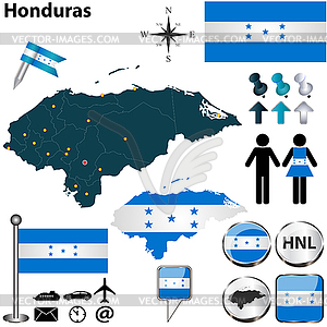 Map of Honduras - vector clipart