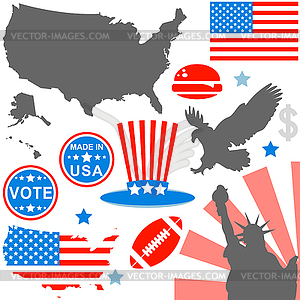 American symbols set - vector image