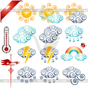 Weather icons set - vector clipart