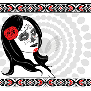 Sugar Skull Lady - vector image