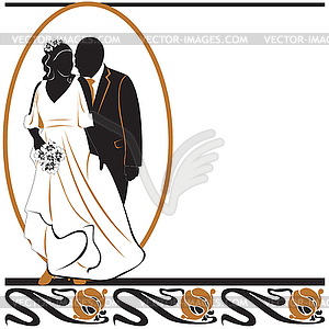 Invitation with Wedding pair - vector clipart