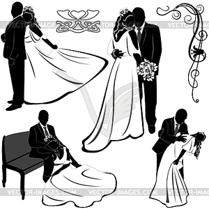 Wedding Pairs - vector clip art