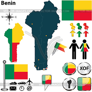 Map of Benin - vector clipart