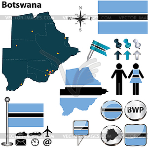 Карта Ботсваны - векторный клипарт