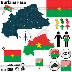 Map of Burkina Faso - vector image