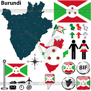 Map of Burundi - royalty-free vector image