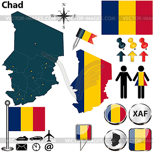 Map of Chad - vector image