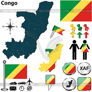 Map of Congo - vector clipart