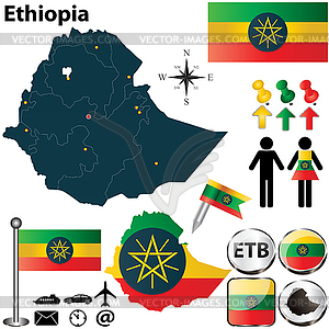 Map of Ethiopia - vector clipart