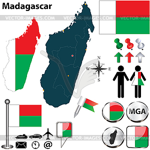 Map of Madagascar - vector clip art