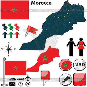 Карта Марокко - векторный клипарт