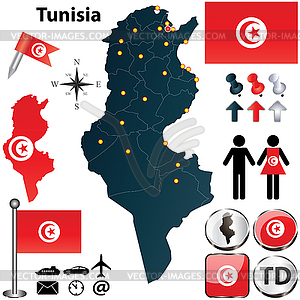 Map of Tunisia - vector image