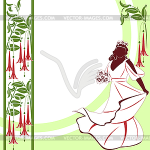 Invitation with Wedding pair - vector image
