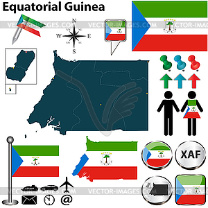 Map of Equatorial Guinea - vector image