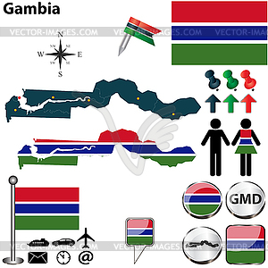 Map of Gambia - vector image