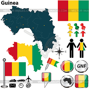 Карта Гвинеи - векторный клипарт