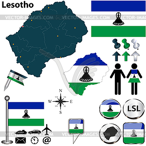 Map of Lesotho - vector image