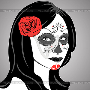 Sugar Skull Lady - vector clipart