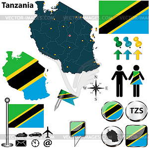 Map of Tanzania - vector image