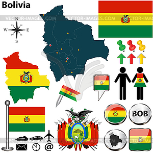 Map of Bolivia - vector image