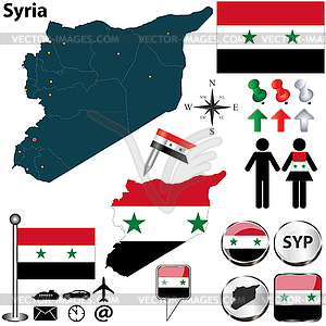 Map of Syria - vector clip art