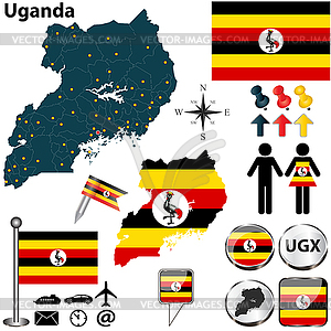 Map of Uganda - vector clipart