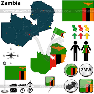 Map of Zambia - vector image