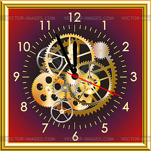 Golden clock - vector clipart