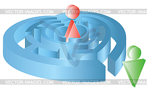 Abstract maze of love - vector image