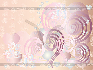 Background with abstract hearts - vector image