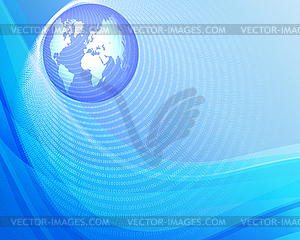 Blue background with globe  - vector clipart