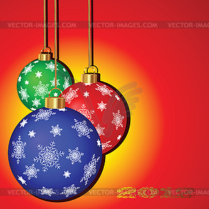 Christmas background with balloons - royalty-free vector image