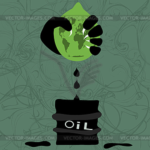 Extraction of oil - vector clip art