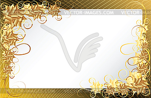 Gold floral frame background - vector image